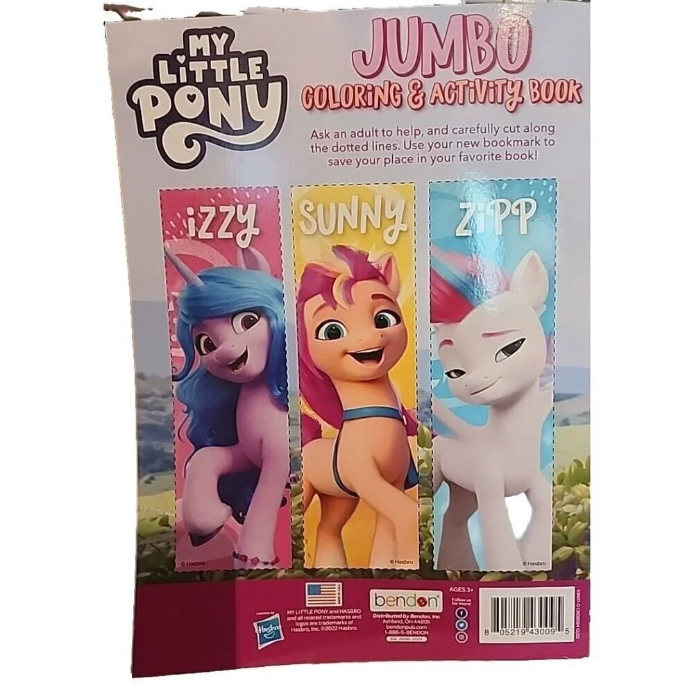 NEW, MY LITTLE PONY Zip,Sunny,izzy JUMBO COLORING AND ACTIVITY BOOK